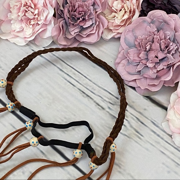 Boho Dark Green & Brown Feather Headdress - Picture 8 of 14